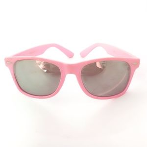 Matte Pink Mirrored Lens Wayfarer sunglasses